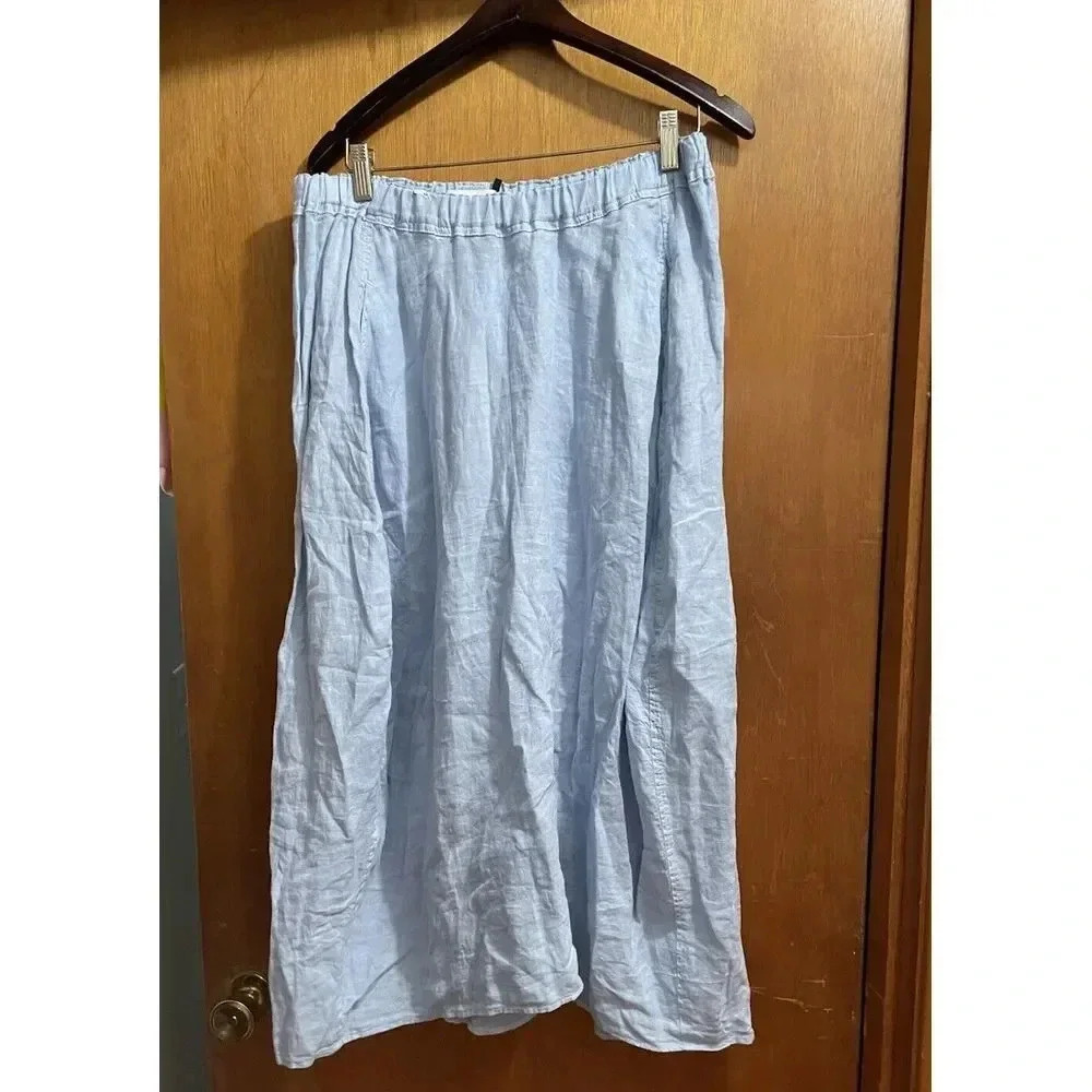 $160 NWT Blue Velvet by Graham‎ & Spencer "Island" Linen Maxi Skirt Sz Large